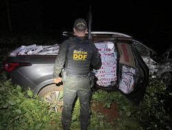 Veículo carregado com produtos contrabandeado (Foto: Assessoria)