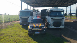 Carretas roubadas em Minas mudam de rota e são apreendidas em MS