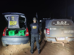 Preso, homem confessou que levaria a droga para Santa Catarina (Foto: Assessoria DOF)