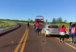 Motociclista fica em estado gravíssimo após acidente em curva na MS-477