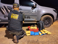 Homem é preso com droga e revólver em ônibus na MS-164