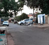 Gaego em operação na manhã de hoje (Foto: Campo Grande News)