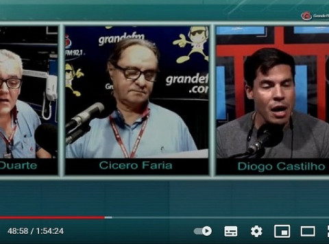 Diogo Castilho em entrevista à rádio Grande FM; vereador mentiu ao admitir descumprimento de toque de recolher (Imagem: Reprodução)