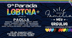 Sábado tem Parada LGBTQIA+ na Praça Antônio João