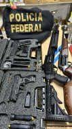 Armas apreendidas pela Polícia Federal (Foto: Assessoria/ PF)