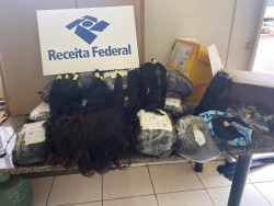 Cabelos apreendidos pela Receita Federal (Foto: Divulgação)