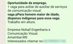 MPF denuncia empresário que dispensou indígenas em anúncio de emprego