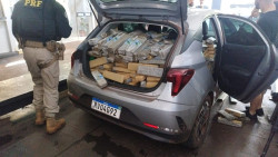 Homem de 26 anos é preso com HB20 lotado de maconha na BR-463